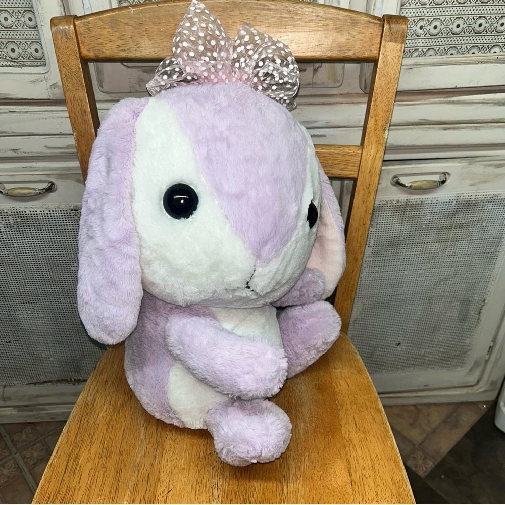 Amuse Pote Usa Loppy Bunny Plush purple 17" BIG Stuffed Bunny Japan Sumire-Chan